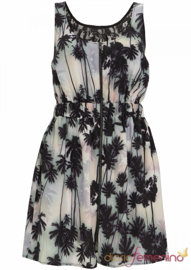 Vestido con estampado de Topshop