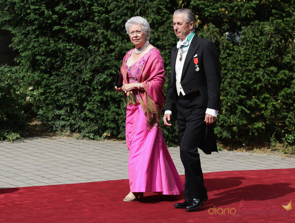 La princesa Cristina de Suecia y Tord Magnusson en la boda de Natalia de Dinamarca y Alexander Johannsmann