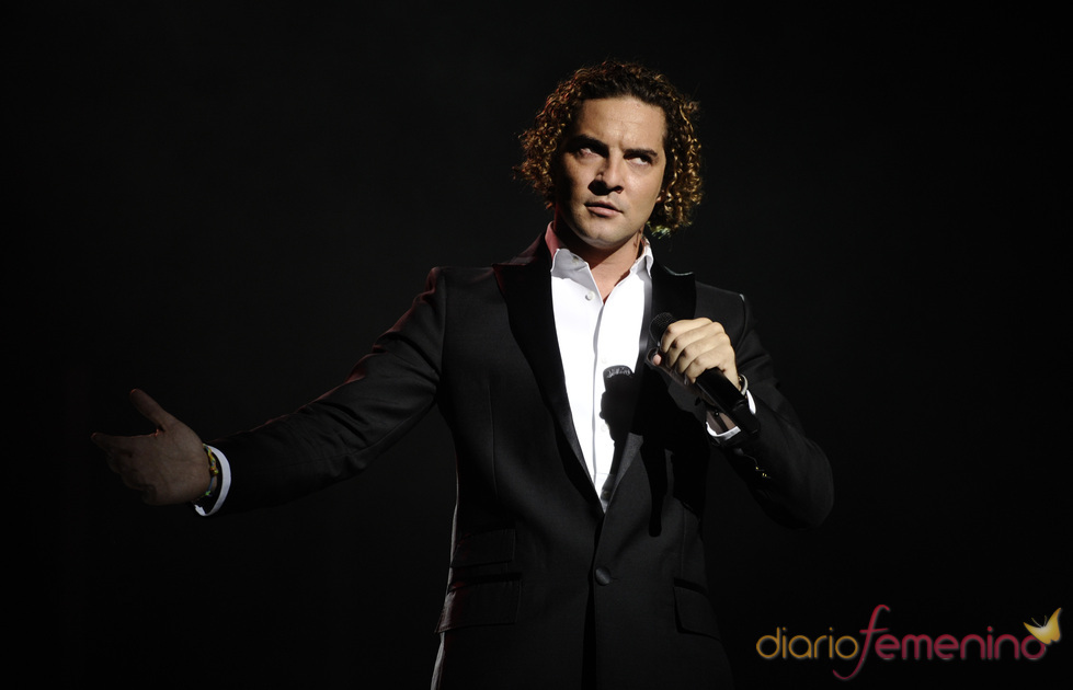 David Bisbal durante su concierto en Pamplona, el último en España