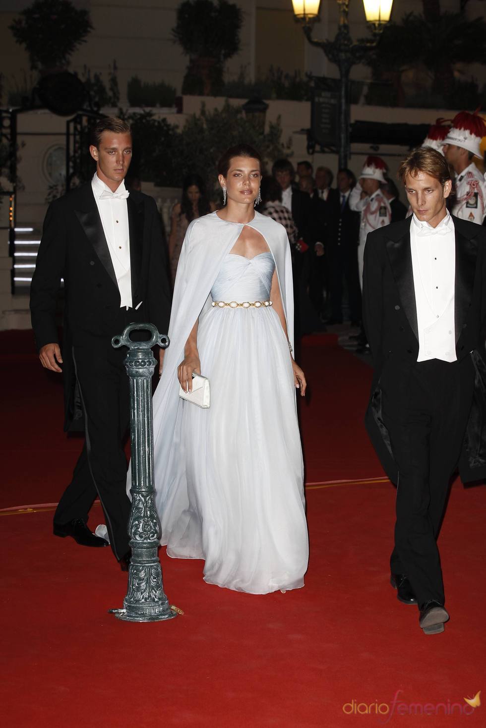 Pierre, Andrea y Carlota Casiraghi en la cena de gala de la Boda Real de Mónaco