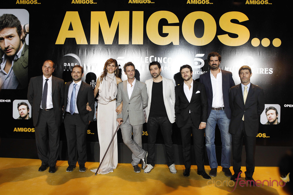 Ernesto Alterio, Goya Toledo, Alberto Lozano y Diego Martín en el estreno de 'Amigos'