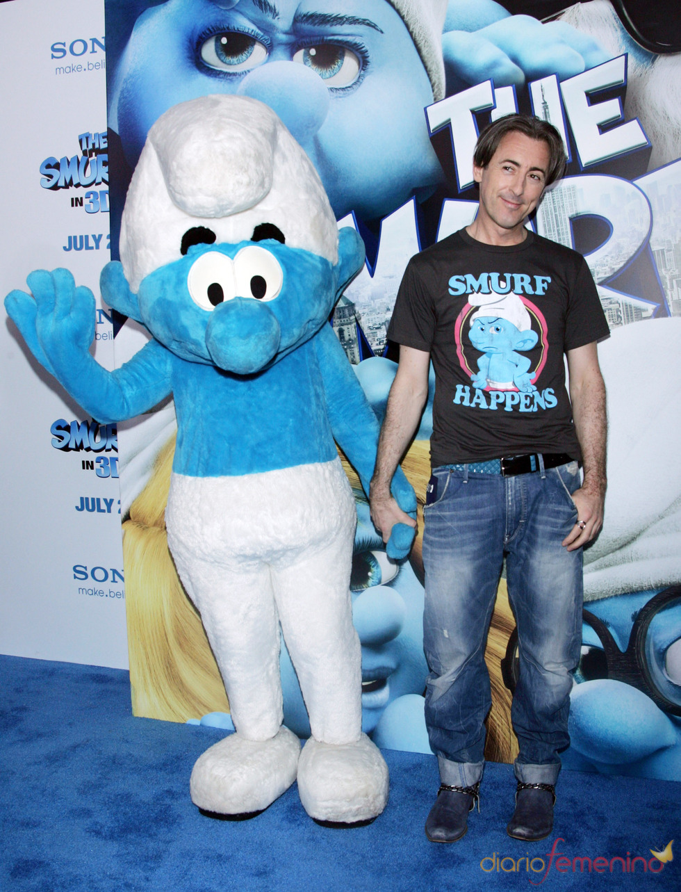 Alan Cumming  en la alfombra azul de la premiere de 'Los Pitufos' en Nueva York