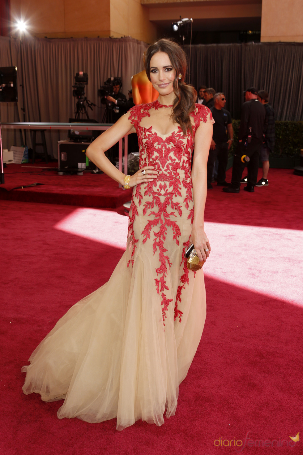 Louise Roe en la alfombra roja de los Oscars 2013