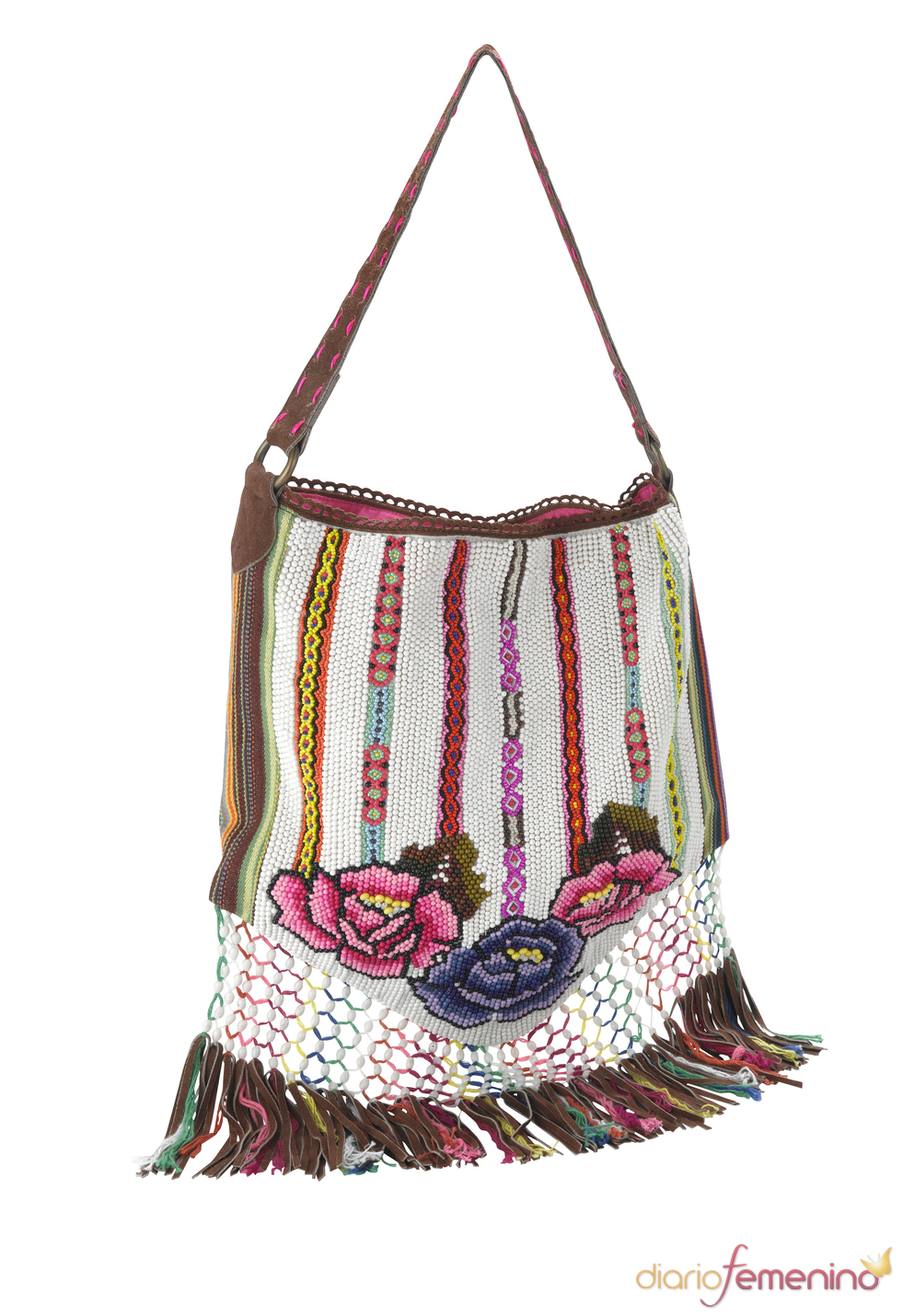 Bolso hippie con flecos