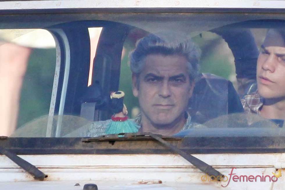 George Clooney en las grabaciones de 'The Decendants'