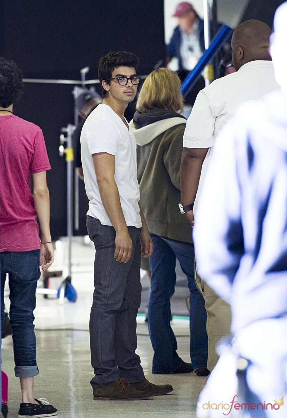 Joe Jonas en el rodaje de 'JONAS'