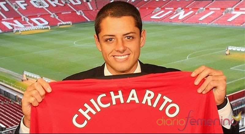 Chicharito con la camiseta del Manchester United