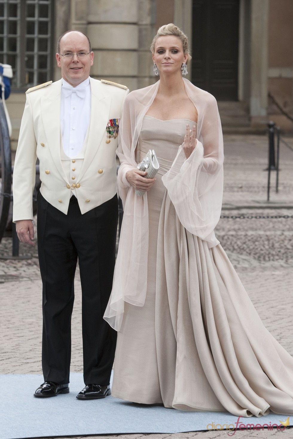 Alberto de Mónaco y Charlene Wittstock en la boda de Victoria de Suecia