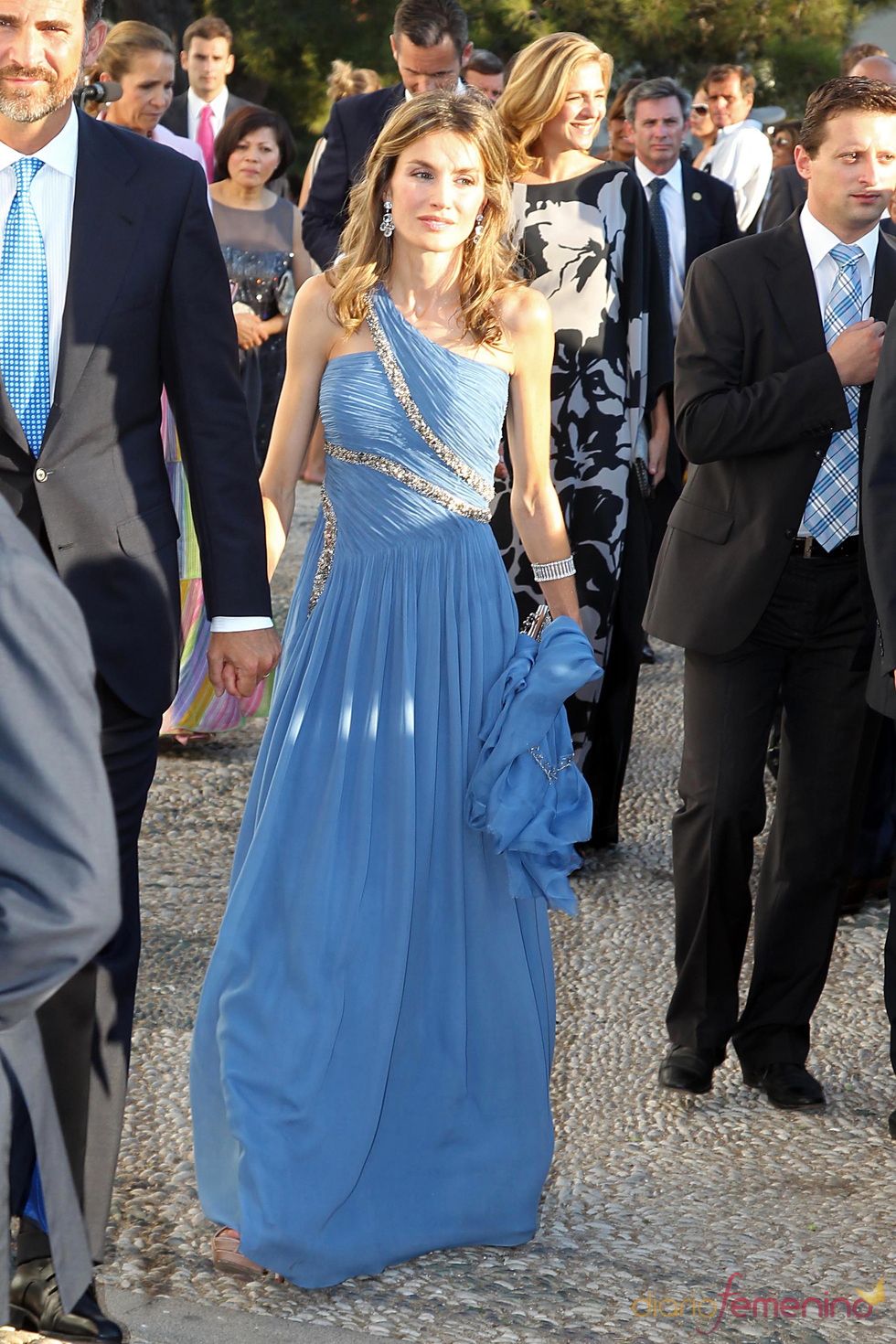 La Princesa Letizia en la boda de Nicolás de Grecia