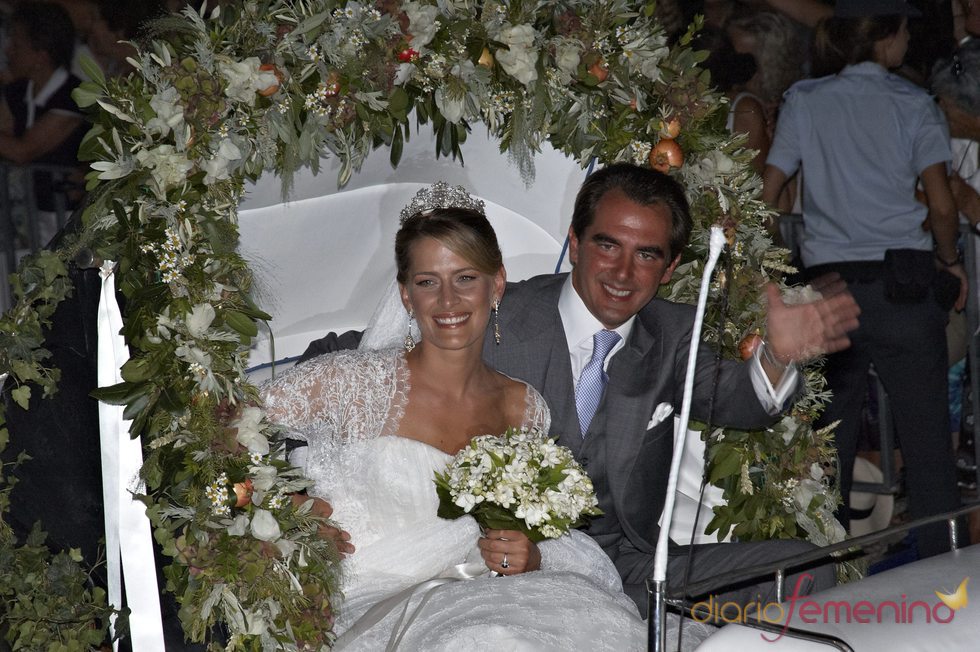 Los recién casados Nicolás de Grecia y Tatiana Blatnik