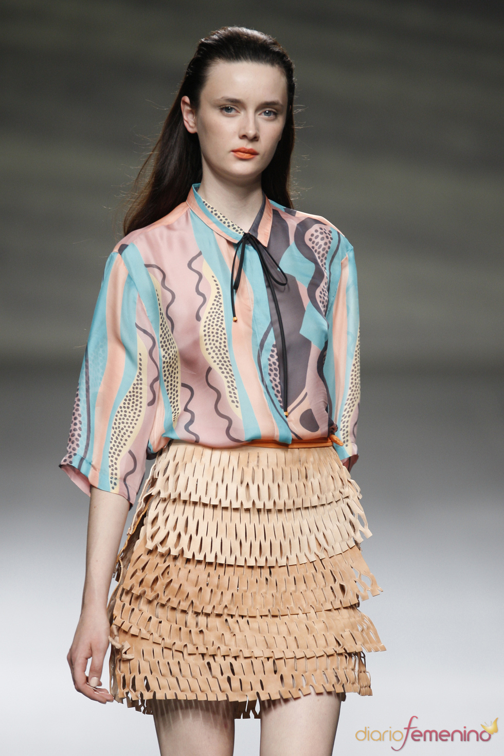 Original falda microperforada de Martin Lamothe en la Madrid Fashion Week