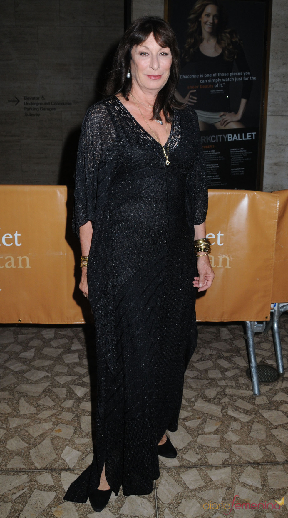 Anjelica Huston en la ópera del Metropolitan de Nueva York