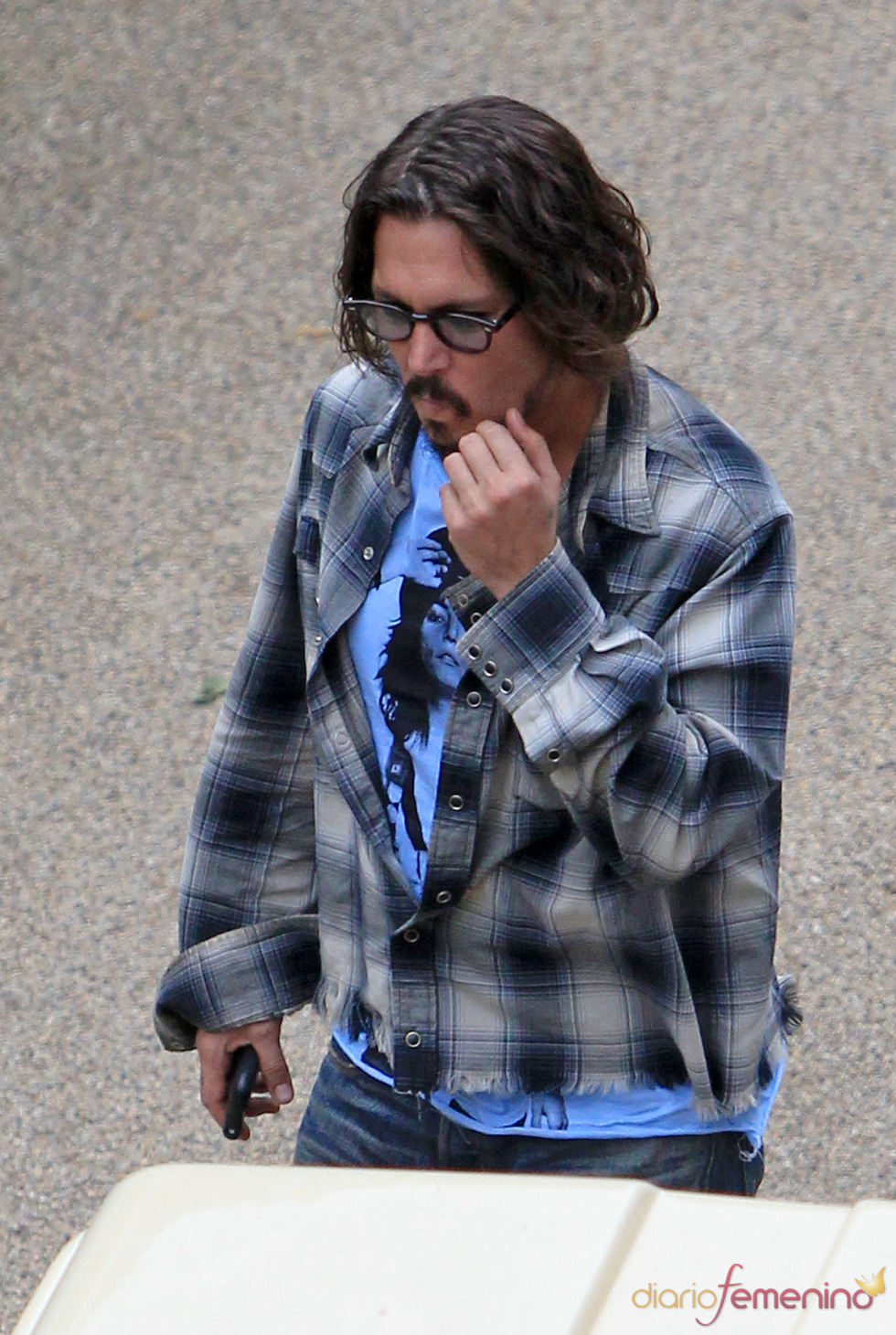 Johnny Depp en el set de rodaje de 'Piratas del Caribe 4'
