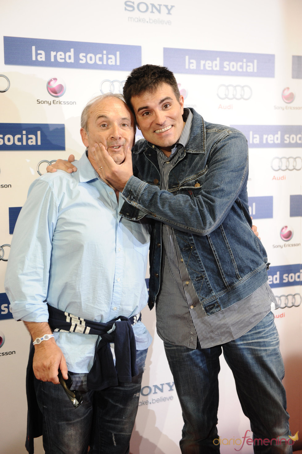 Xavier Deltell y Luis Roderas en el estreno de 'La red social'