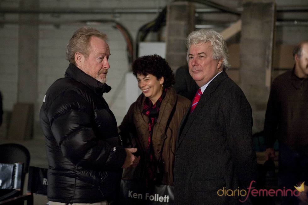 Ridley Scott, Rola Bauer y Ken Follet en Budapest