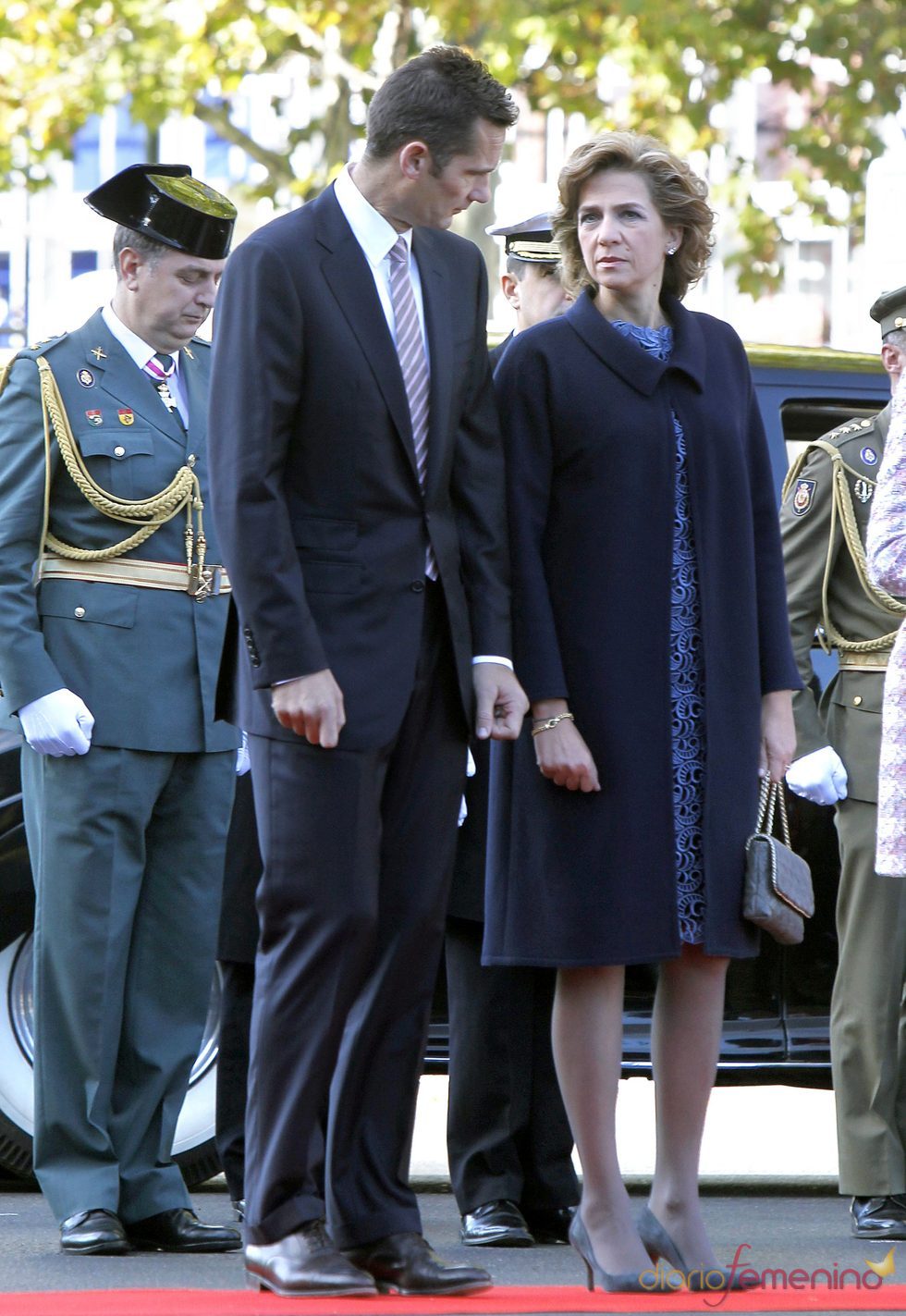 La infanta Cristina luce un sobrio traje azul el día de la Hispanidad