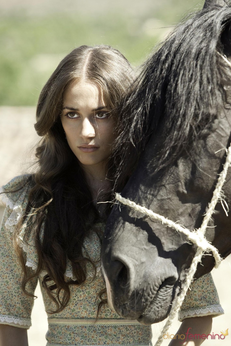 Silvia Alonso durante en el rodaje de 'Tierra de Lobos'
