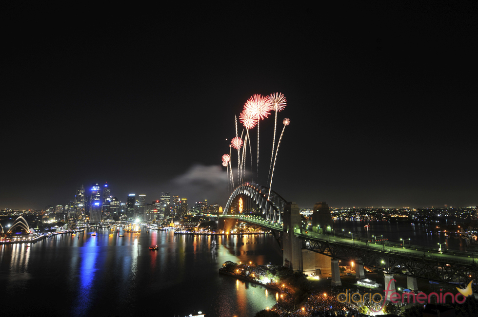 Sidney iluminada la noche de fin de año