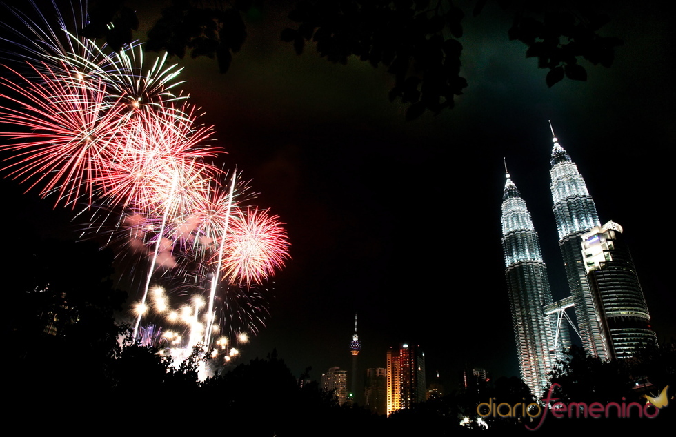 Las Torres Petronas de Kuala Lumpur en fin de año