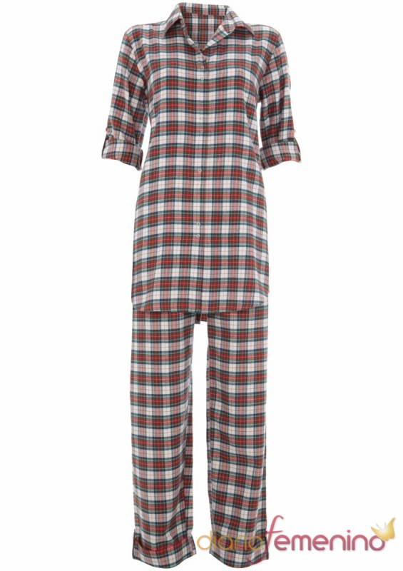 Pijama de cuadros navideños de TopShop