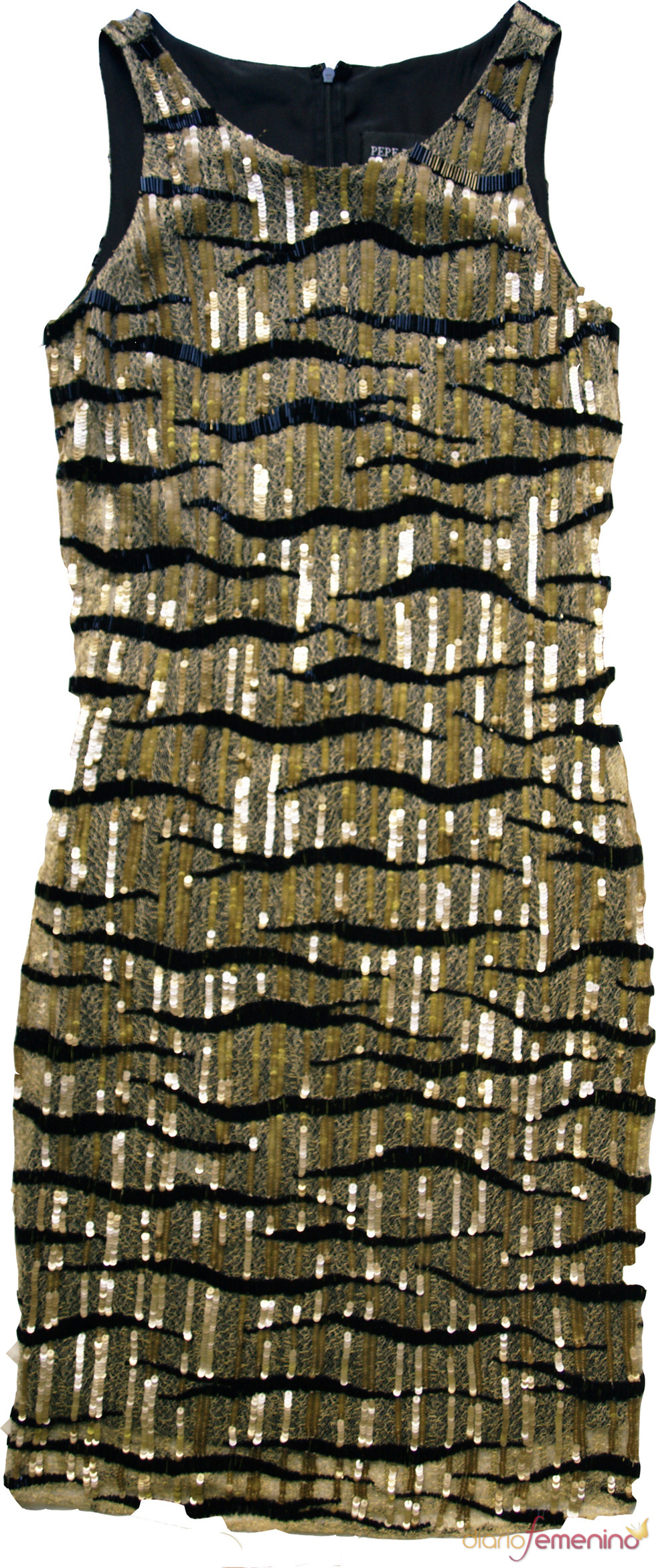Vestido dorado de Pepe Botella