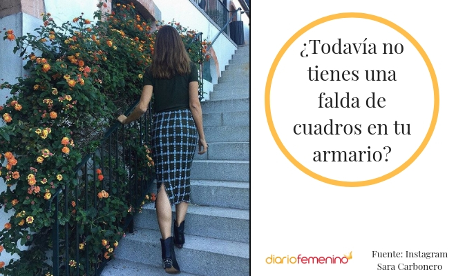 Look con falda de cuadros