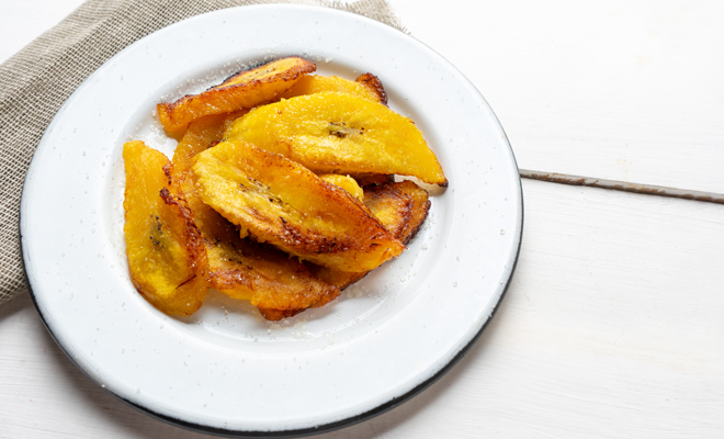 Receta de plátano frito con miel