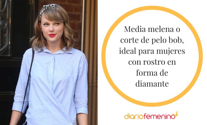 Cortes de pelo de media melena para rostro diamante