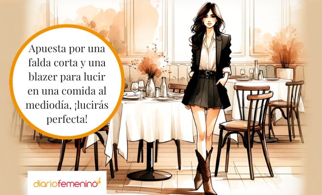 Look con falda para lucir en una comida al mediodía
