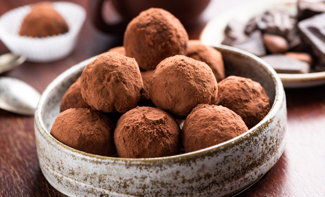 Receta de trufas de chocolate para el 14 de febrero