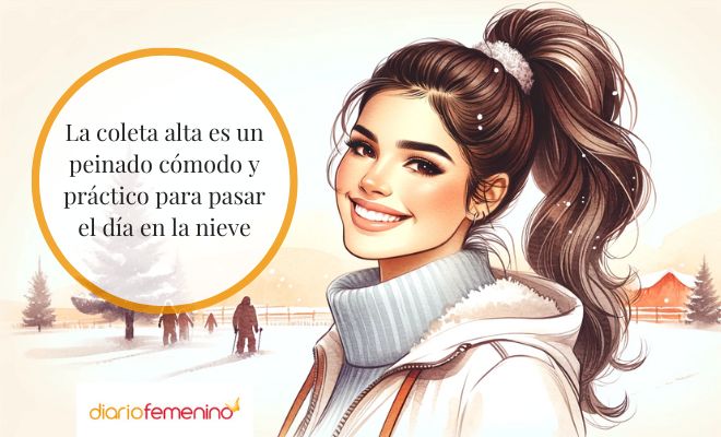 Peinados sencillos para ir a la nieve: coleta alta