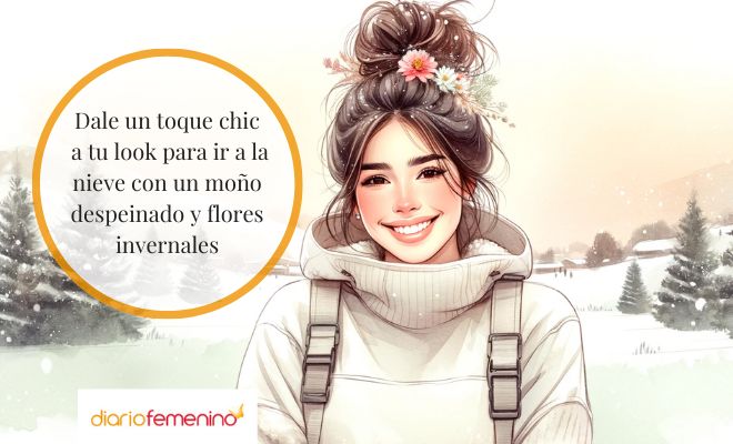 Moño despeinado, una opción divina para ir a la nieve