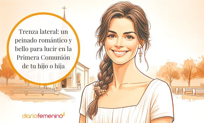 Apuesta por una trenza lateral como peinado para la comunión de tu hijo