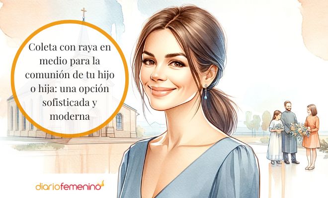 Peinados de comunión para mamás: coleta baja