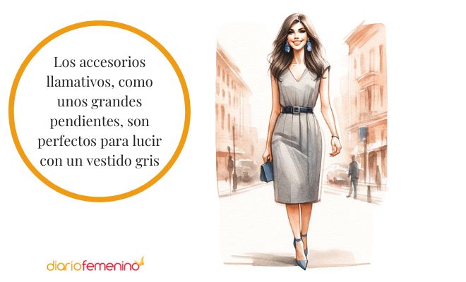 Accesorios para un online vestido gris