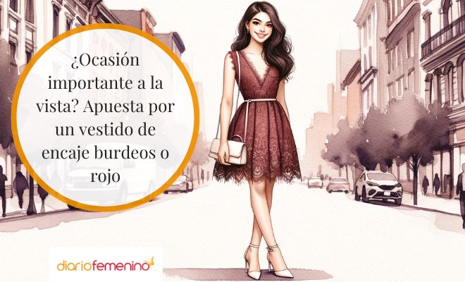 Vestido de encaje rojo, perfecto para una cena de gala