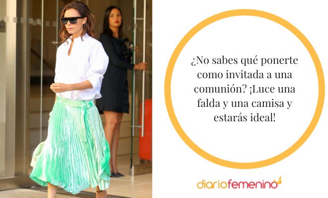 Looks como invitada a una comunión: falda y camisa