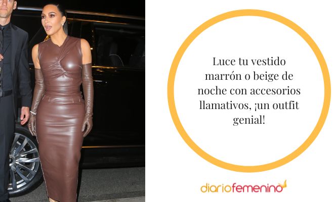 Outfit genial de noche con un vestido marrón