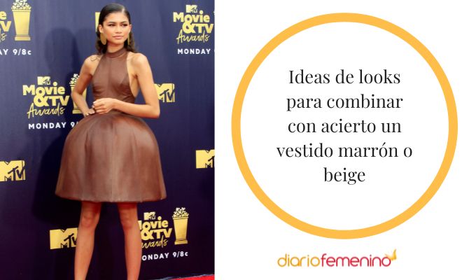 Ideas de looks para saber combinar un vestido marrón o beige