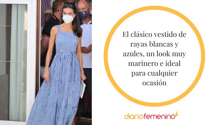 Look casual y marinero con vestido de rayas