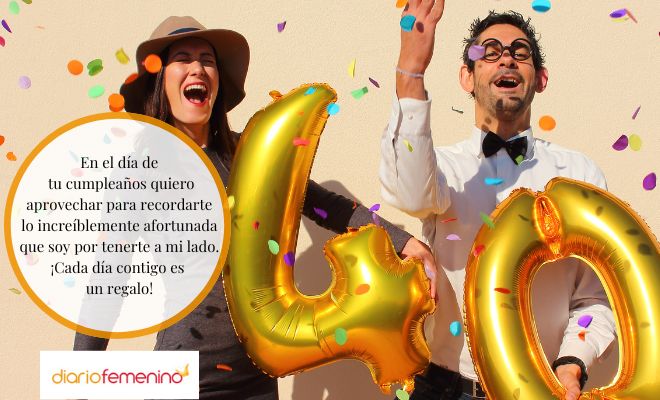 Saludos bellos para el 40 cumpleaños de tu marido