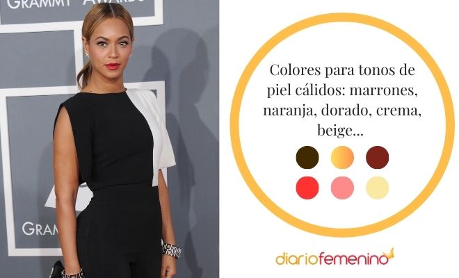Colores para tonos de piel cálidos