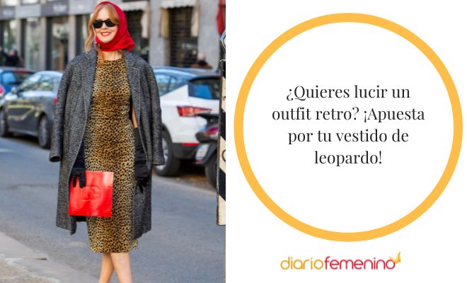 Look retro con un vestido de leopardo