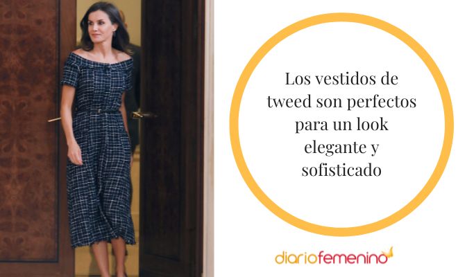 Look elegante con un vestido de tweed