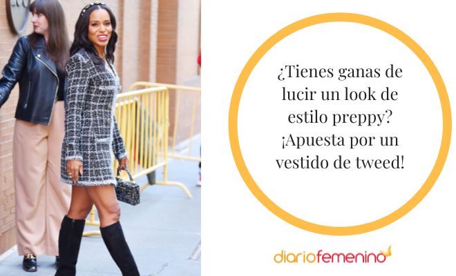 Vestido de tweed para lucir un outfit preppy