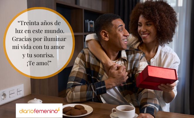 Mensajes románticos para tu novio que cumple 30