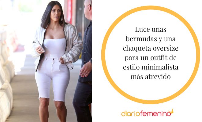 Look de estilo minimalista con bermudas