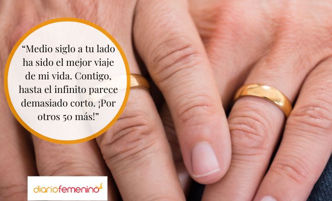Frases para un esposo o una esposa por vuestro 50 aniversario de casados