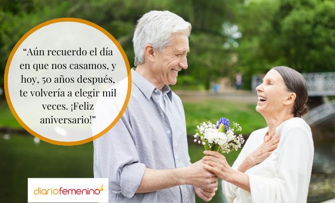 Palabras para dedicar a tu esposa o esposo en vuestro 50 aniversario de bodas