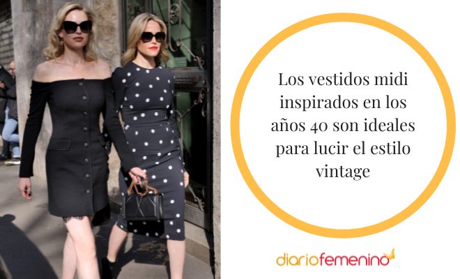 Look con vestido de estilo vintage